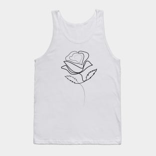 Rose Minimal art | One Line Drawing | One Line Art Tank Top